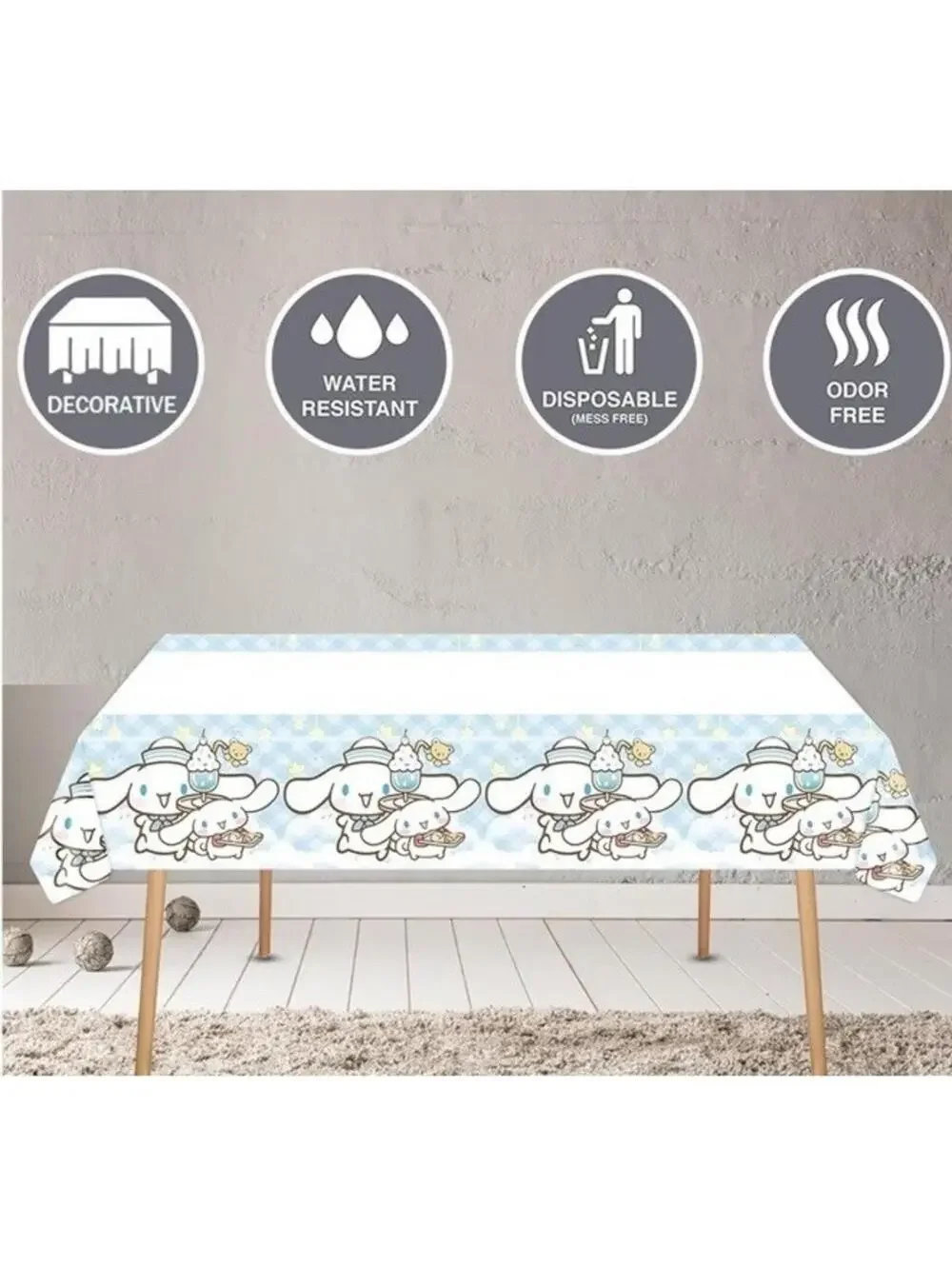 Cinnamoroll Party Supplies Tableware Set Plates Napkins Tablecloth Sanrio Cute